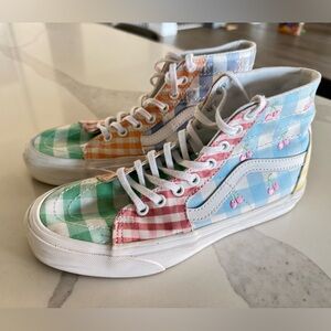 Vans Sk8-Hi Tapered Gingham Block Multicolor Sneakers. Women’s Sz 7. Men’s 5.5